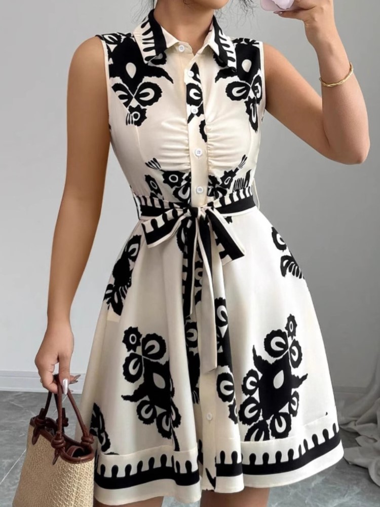 French Vintage Floral Midi Dress - Yaz Yeni Moda Gündelik Elbise Kadınlar