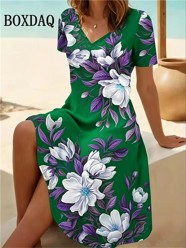 Boho Summer Beach Maxi Dress - 6XL Artı Boyutu Kadın Elbiseler Yaz