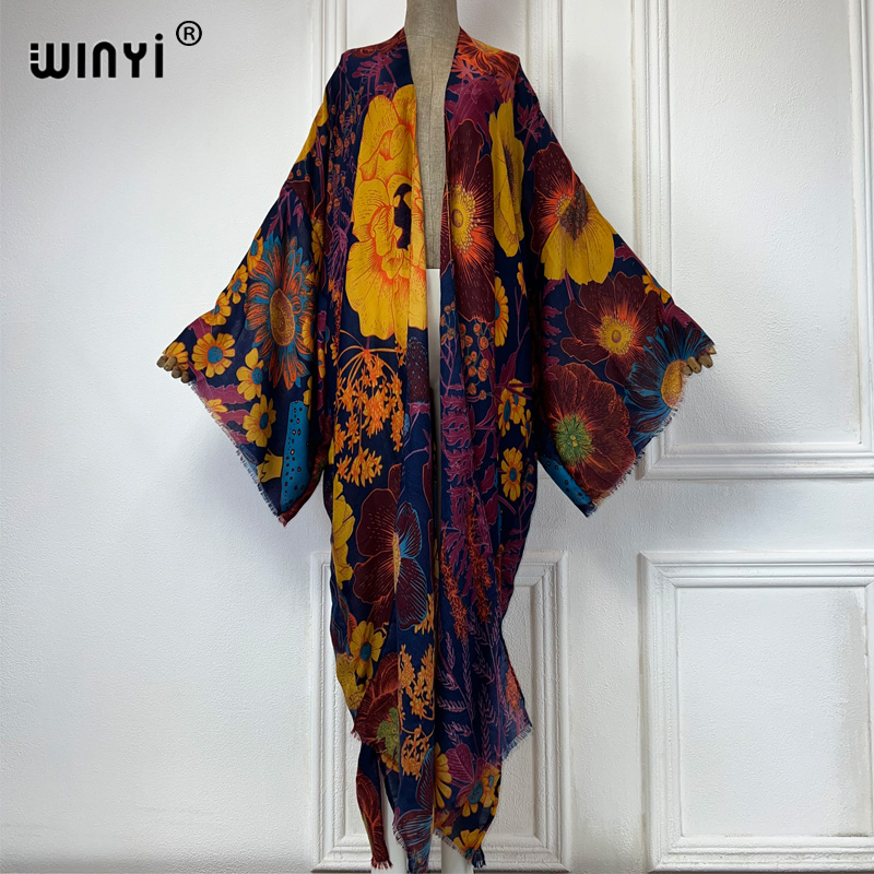 Boho Summer Beach Maxi Dress - WINYI Afrika Modası Yazlık Kimono Maxi