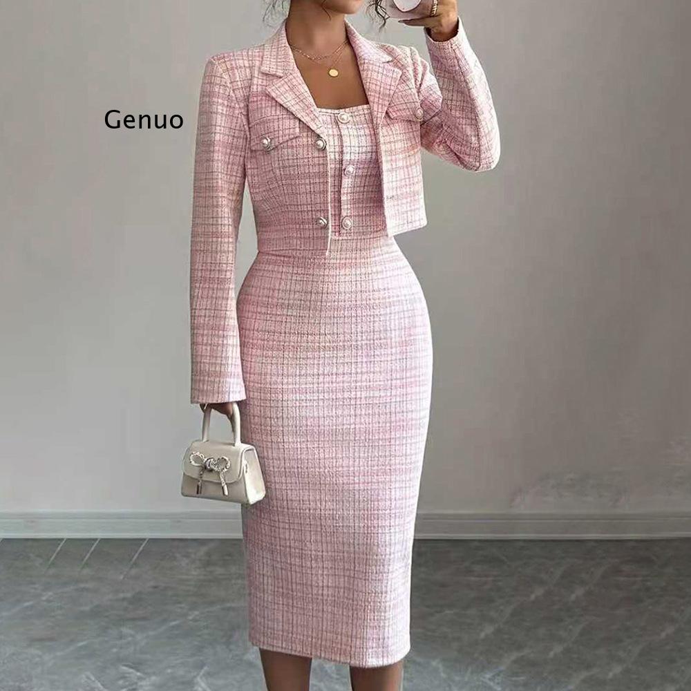 Tweed Two Piece Blazer Dress - 2026 Yeni Kadın Zarif Tüvit İki