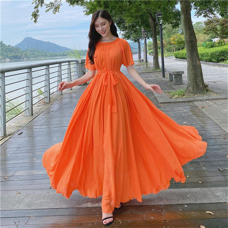 French Vintage Floral Midi Dress - 2023 yeni kadın yaz elbisesi büyük