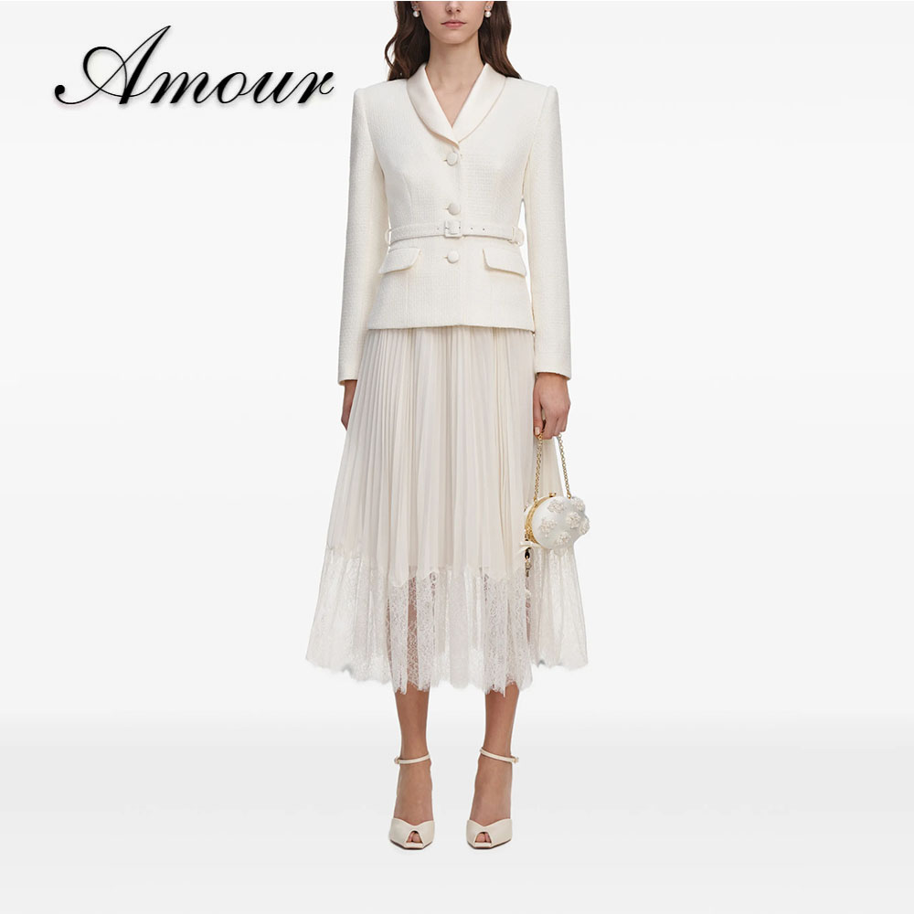 Tweed Two Piece Blazer Dress - Amour Özel Tasarım İki Parçalı Resmi