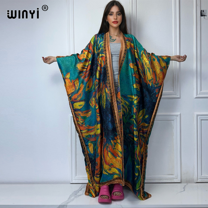 Boho Summer Beach Maxi Dress - WINYI yüksek kalite boho baskı açık
