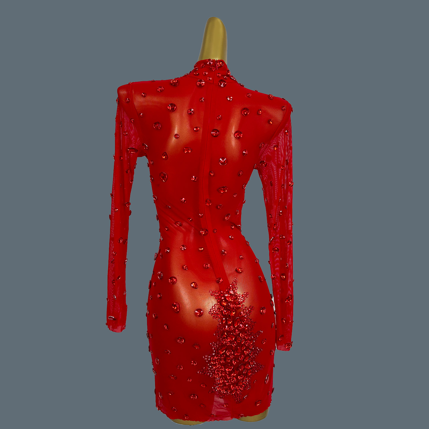 Lüks seksi kırmızı Rhinestones - Sparkly Rhinestone Club Party Dress incelemesi ve fiyatı