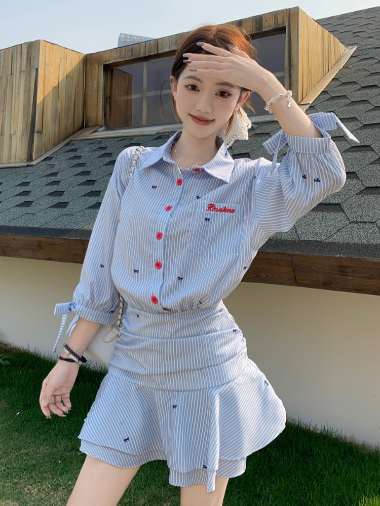 Kore Tarzı Günlük Çizgili Göml - Korean Style A Line Shirt Dress incelemesi ve fiyatı