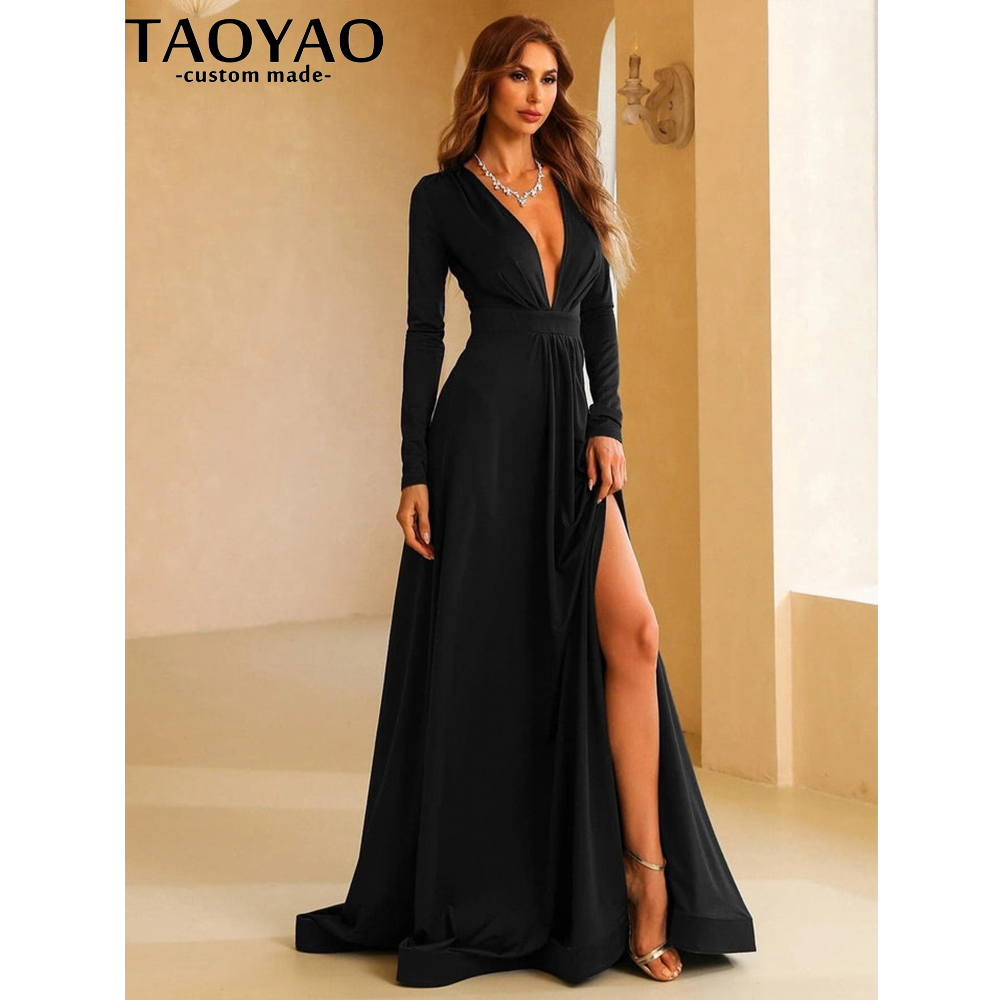 TaoYao Kadın Abiye Özelleştiri - Elegant Satin Evening Gown Split incelemesi ve fiyatı