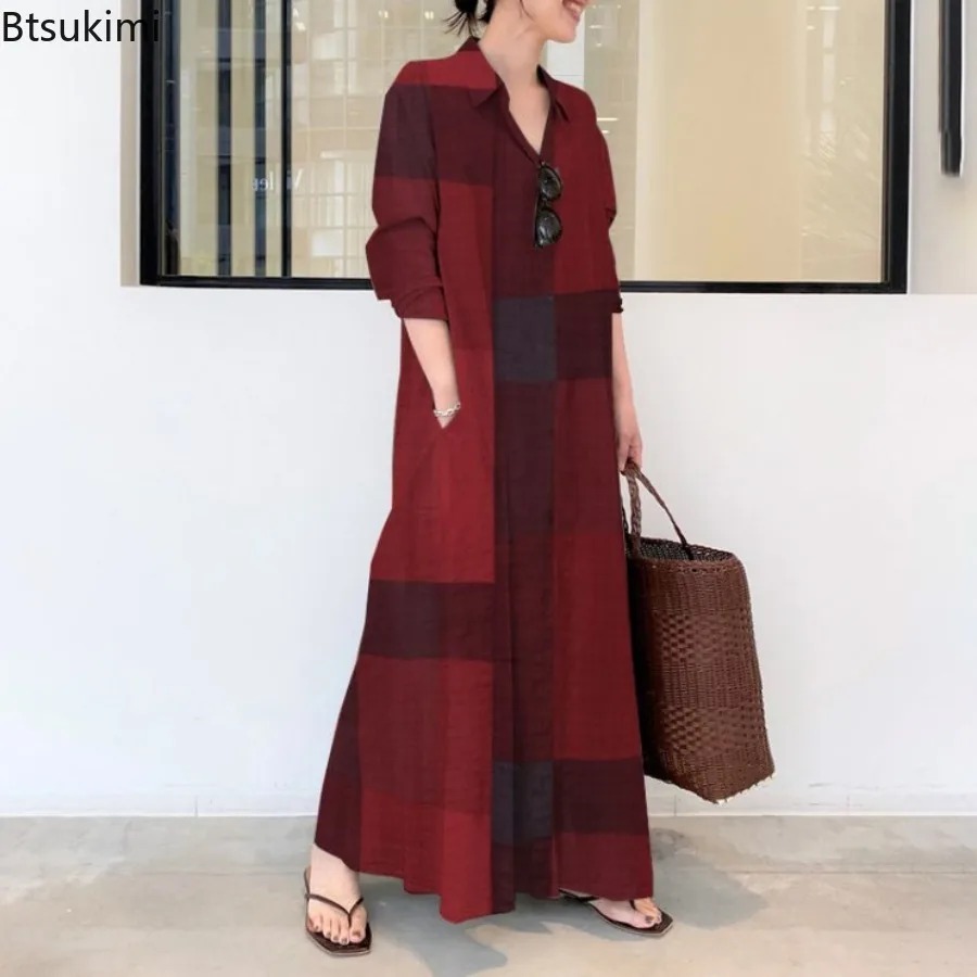 Moda Yeni Gömlek Elbise Kadınl - Casual Loose Linen Shirt Dress incelemesi ve fiyatı