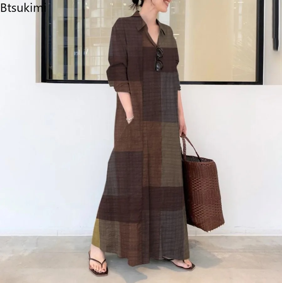 Moda Yeni Gömlek Elbise Kadınl - Casual Loose Linen Shirt Dress incelemesi ve fiyatı