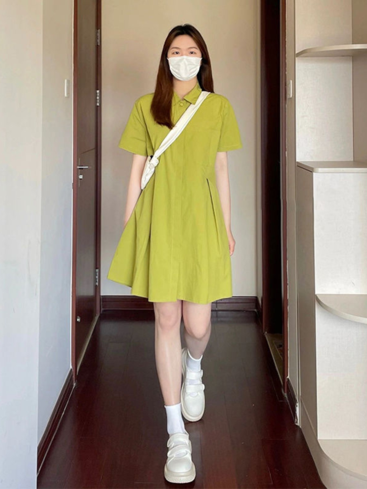 Artı Boyutu Yaka Elbise Kadın  - Korean Style A Line Shirt Dress incelemesi ve fiyatı