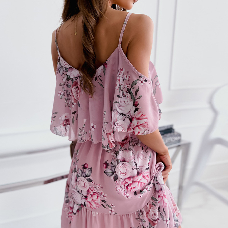 Kadın Elbise 2025 Yaz Çiçek Ba - French Vintage Floral Midi Dress incelemesi ve fiyatı