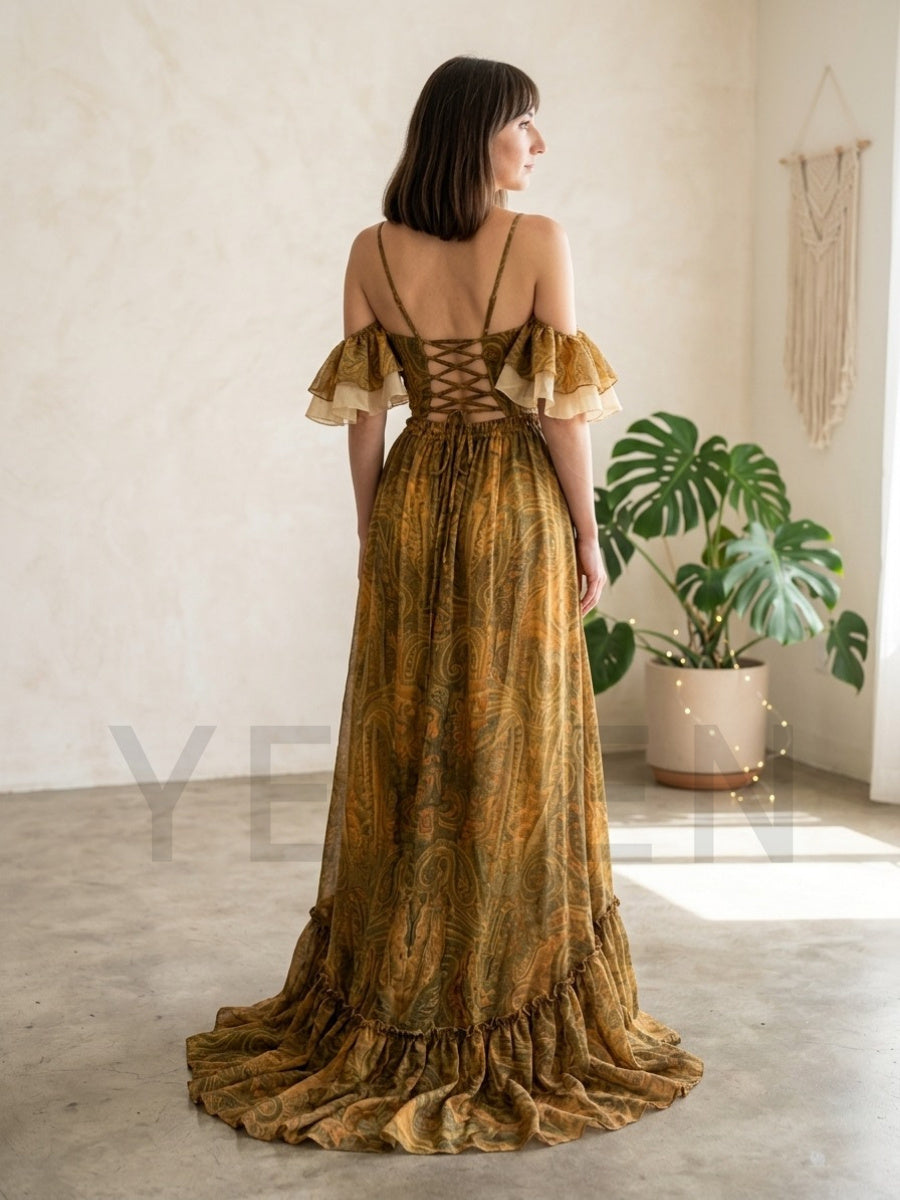 Boho Baskılı 2 Parça Maxi Elbi - Boho Summer Beach Maxi Dress incelemesi ve fiyatı