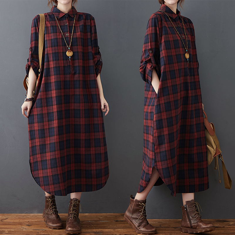 Pamuklu Keten Elbise Kadın Son - Casual Loose Linen Shirt Dress incelemesi ve fiyatı