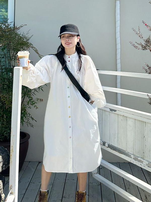 Artı Boyutu Kadın Uzun Kollu G - Korean Style A Line Shirt Dress incelemesi ve fiyatı