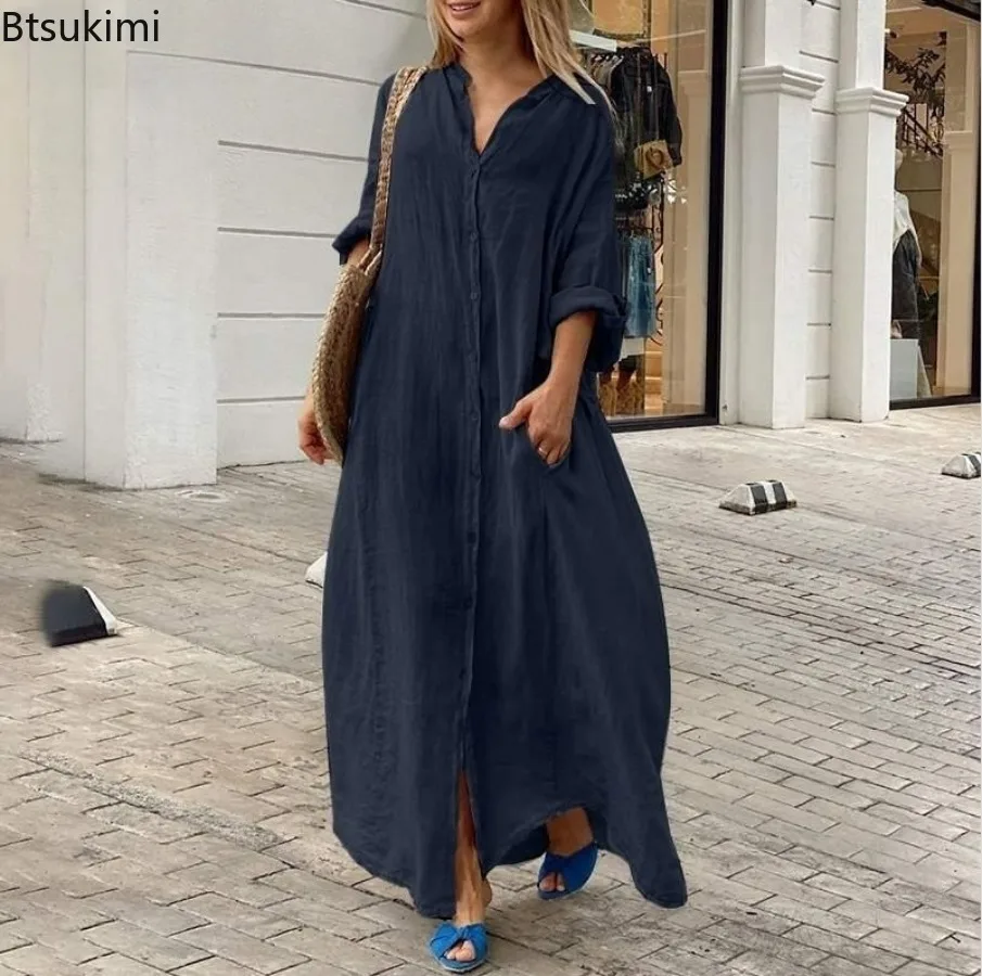 2026 Kadın Günlük Pamuklu Kete - Casual Loose Linen Shirt Dress incelemesi ve fiyatı