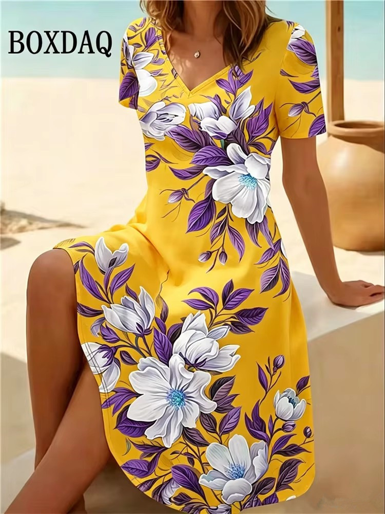 6XL Artı Boyutu Kadın Elbisele - Boho Summer Beach Maxi Dress incelemesi ve fiyatı