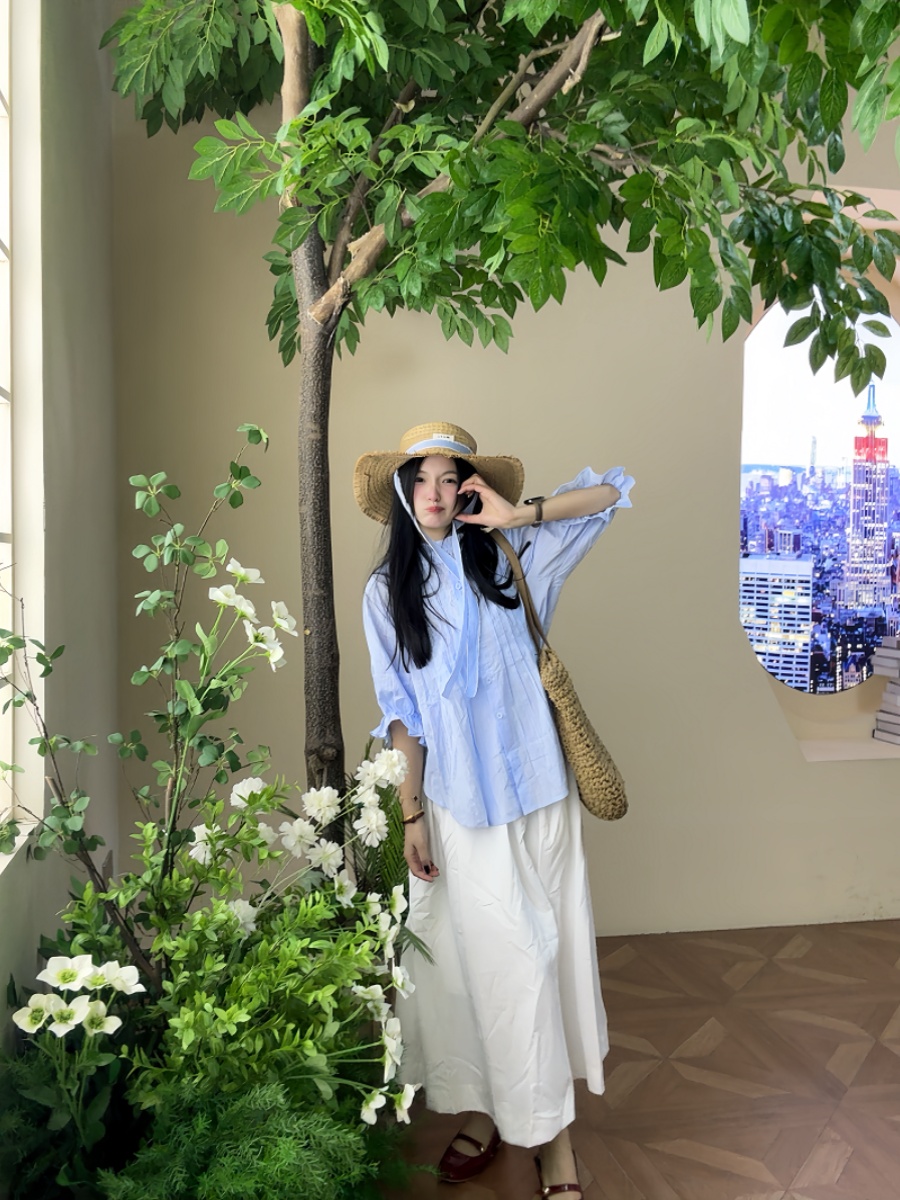 Büyük Beden Kadın Mavi Balon K - Korean Style A Line Shirt Dress incelemesi ve fiyatı