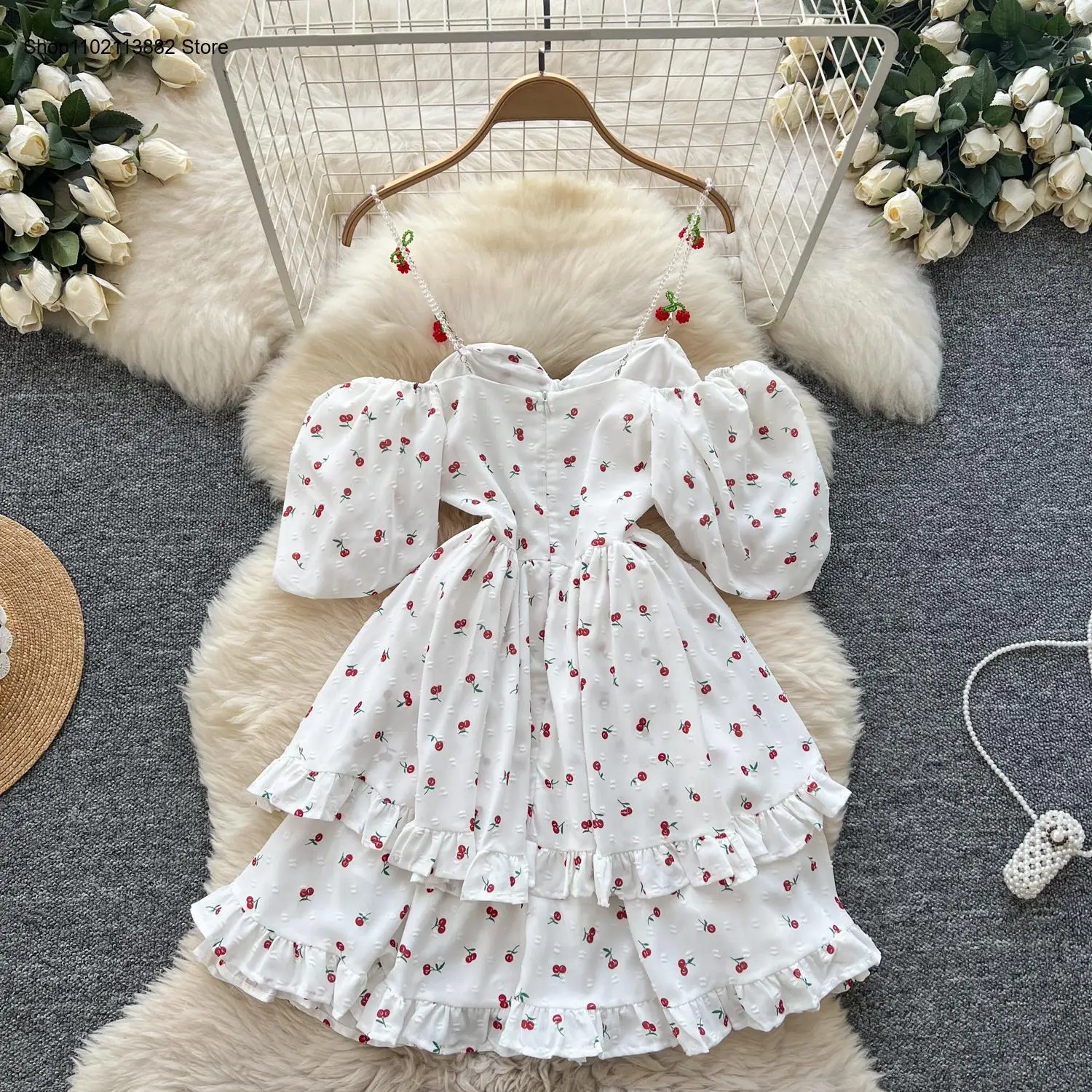 Puf Kollu Omuzları Açık Baskıl - Off Shoulder Puff Sleeve Sundress incelemesi ve fiyatı