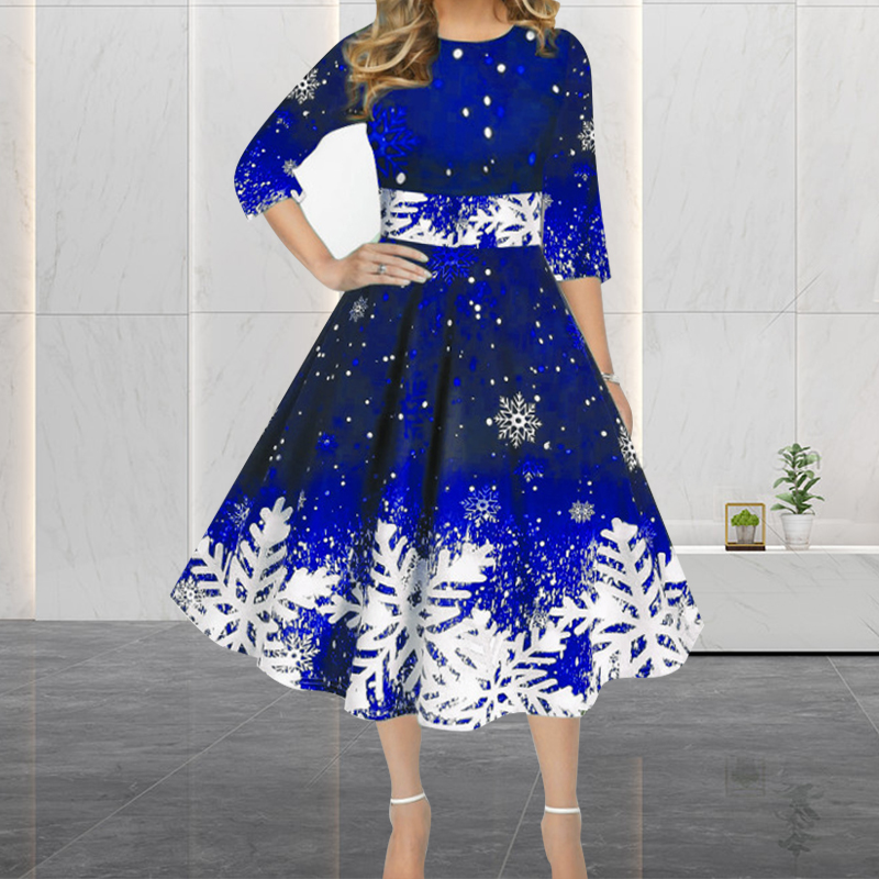 Kış Noel Elbiseleri Kadın Vint - French Vintage Floral Midi Dress incelemesi ve fiyatı