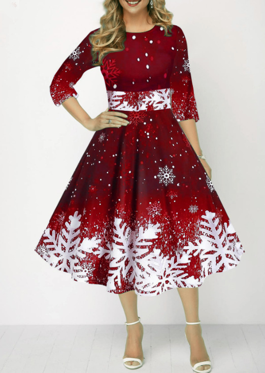 Kış Noel Elbiseleri Kadın Vint - French Vintage Floral Midi Dress incelemesi ve fiyatı