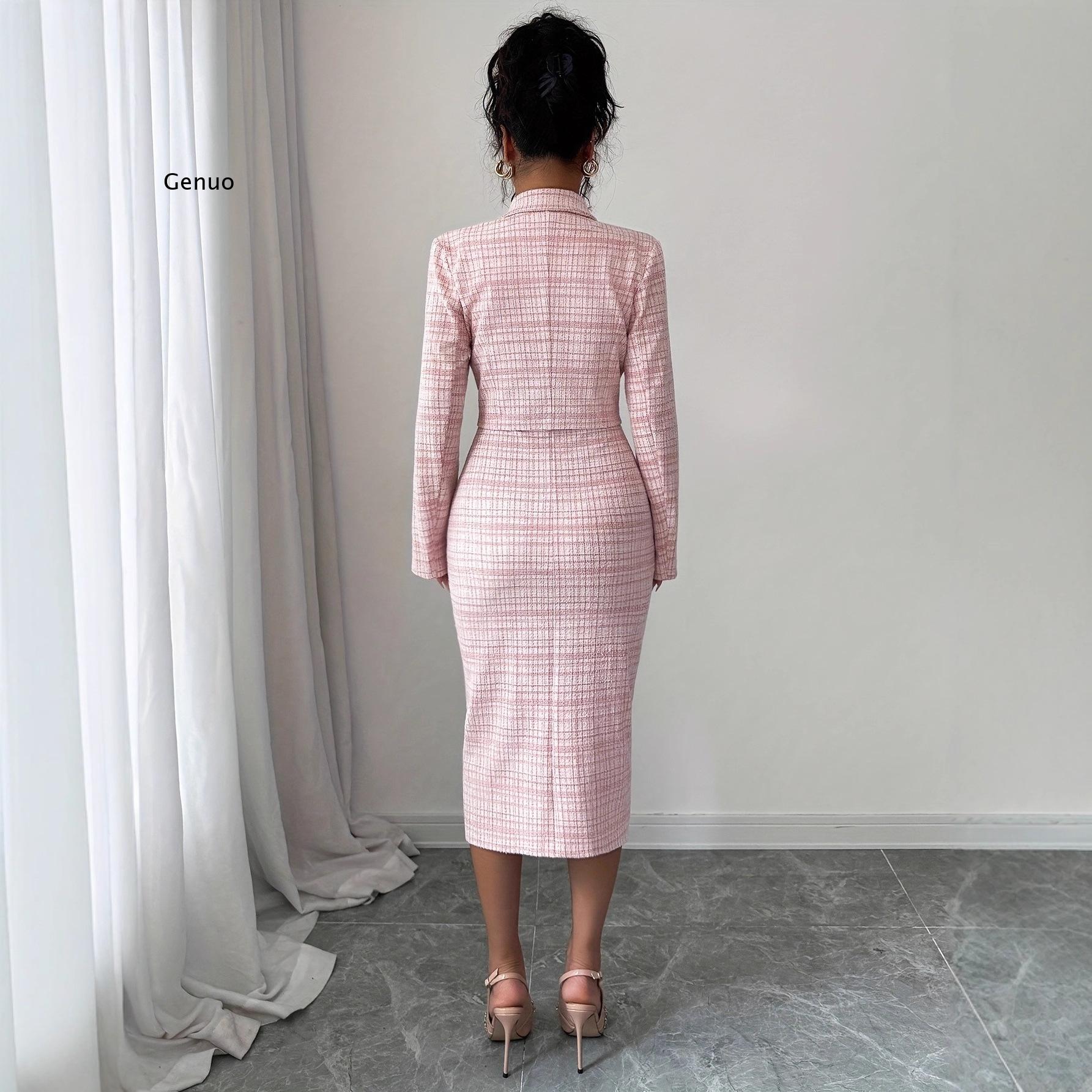 2026 Yeni Kadın Zarif Tüvit İk - Tweed Two Piece Blazer Dress incelemesi ve fiyatı