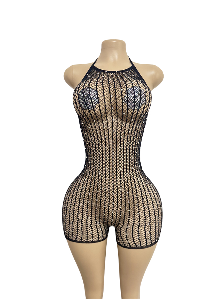 Kadın Halter Yaka, Taş Detaylı - Sexy Mesh Sheer Bodycon Dress incelemesi ve fiyatı
