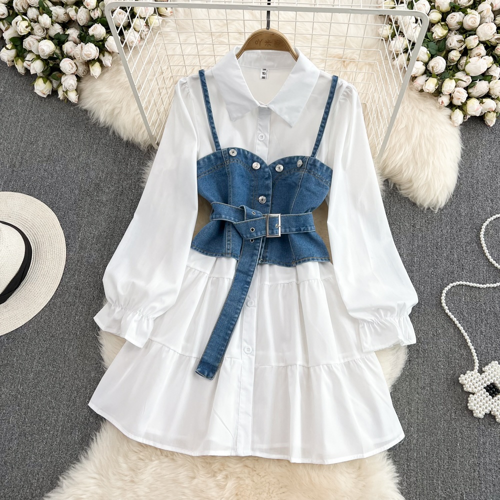 Retro Hong Kong Stili Uzun Kol - Korean Style A Line Shirt Dress incelemesi ve fiyatı