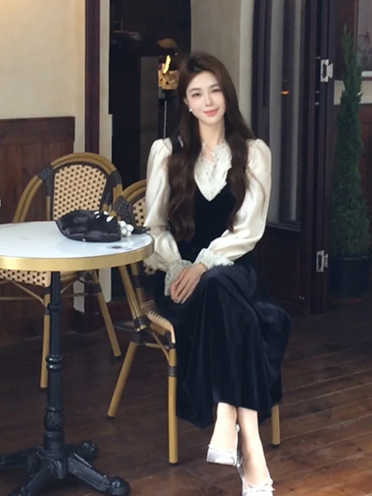 XZY Şık Dantel Patchwork Ipek  - Korean Style A Line Shirt Dress incelemesi ve fiyatı