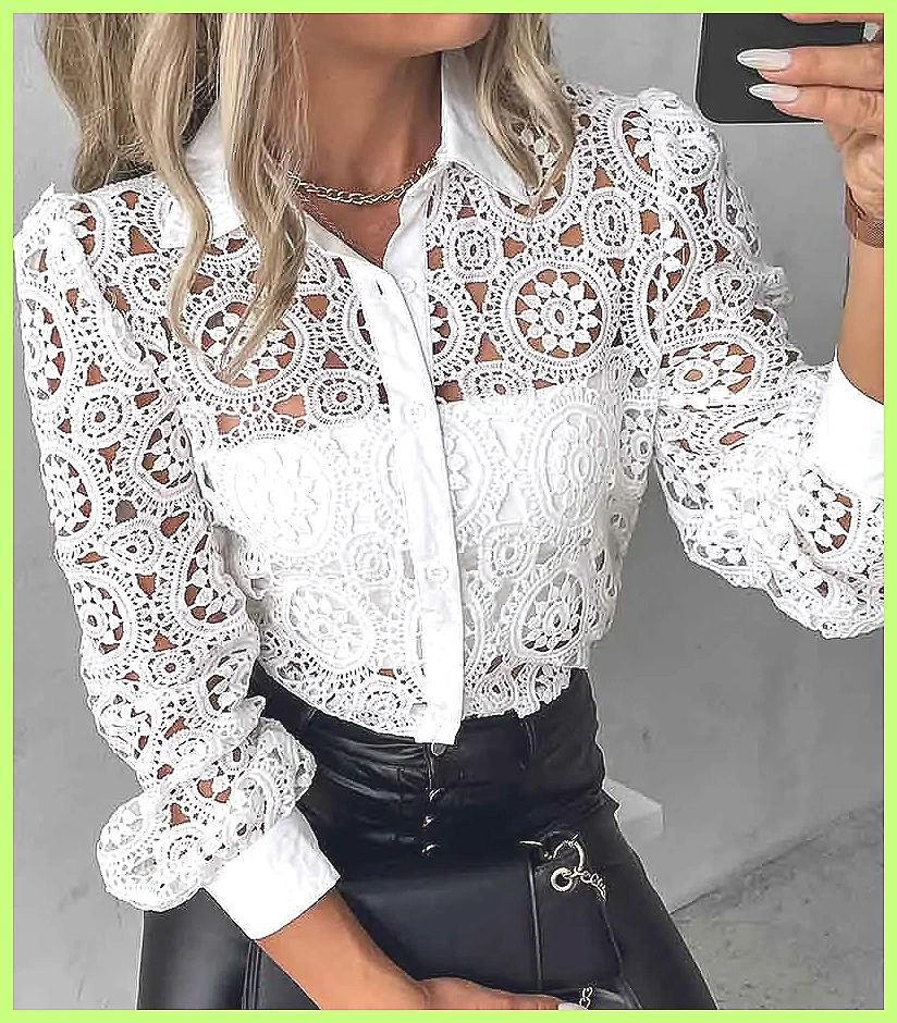2025 Kadın Beyaz Dantel Gömlek - Blouses incelemesi ve fiyatı