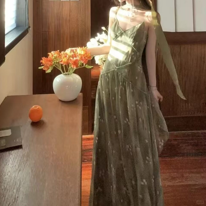 2025 Yeni Vintage Zarif Fransı - French Vintage Floral Midi Dress incelemesi ve fiyatı