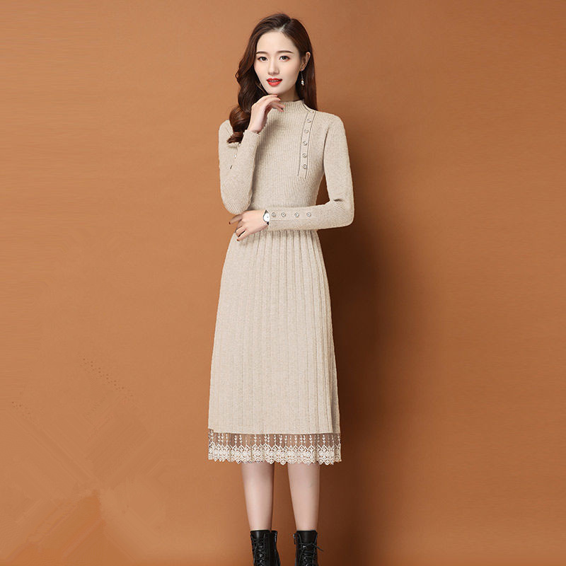 Dantel etek düğmeler kadın son - Bodycon Long Sleeve Ribbed Dress incelemesi ve fiyatı