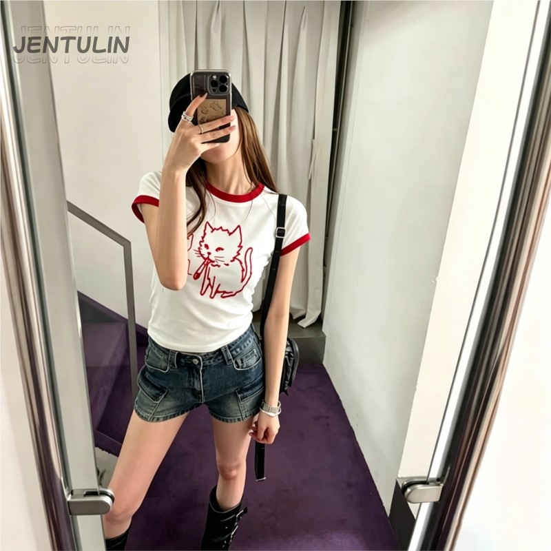 Kore Tarzı Y2K 90'lar Crop Top - Y2K Graphic Baby Tee Crop incelemesi ve fiyatı