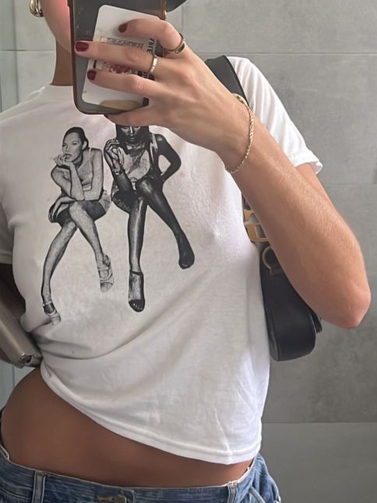 Estetik yaz bebek Tee Streetwe - Y2K Graphic Baby Tee Crop incelemesi ve fiyatı