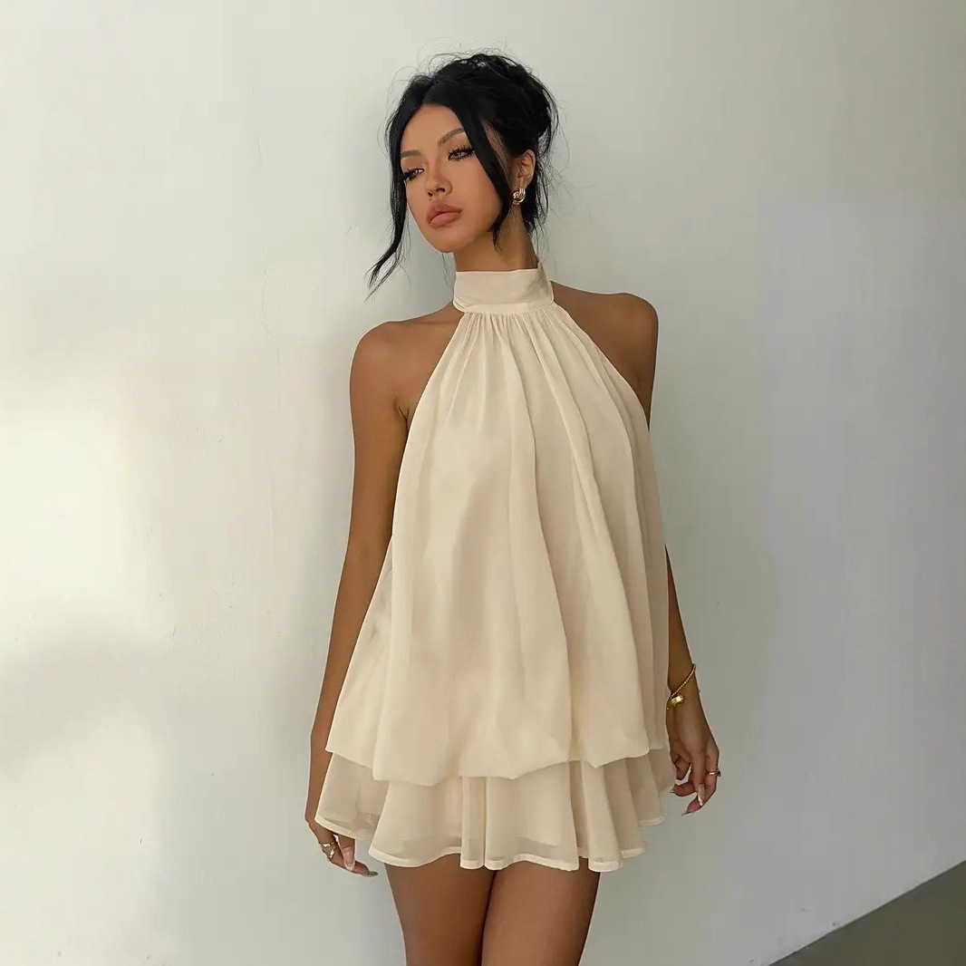 Kadın Halter Yaka Elbise Sırtı - Y2K Backless Halter Mini Dress incelemesi ve fiyatı