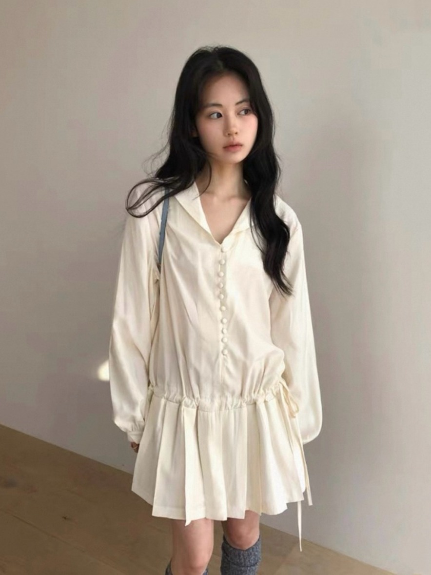Zayıflama Uzun Kollu Gömlek El - Korean Style A Line Shirt Dress incelemesi ve fiyatı