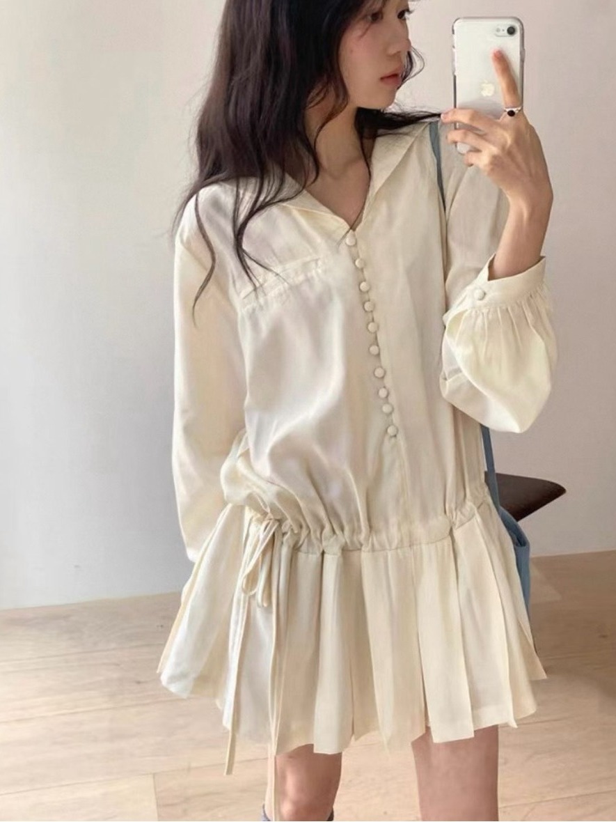 Zayıflama Uzun Kollu Gömlek El - Korean Style A Line Shirt Dress incelemesi ve fiyatı