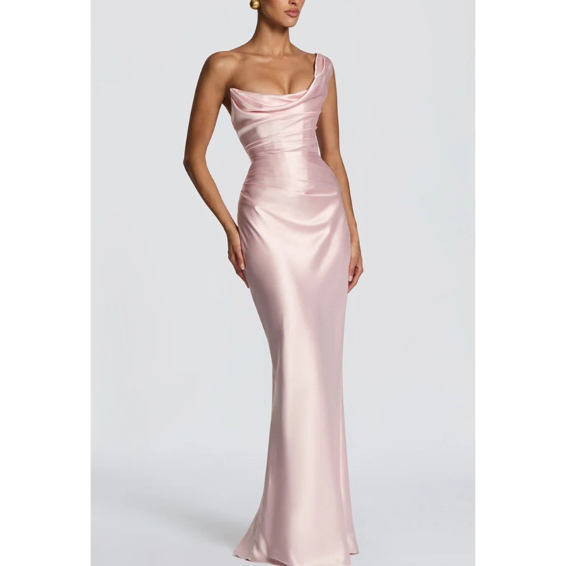 Seksi İnce Saten Elbise Zarif  - Elegant Satin Evening Gown Split incelemesi ve fiyatı