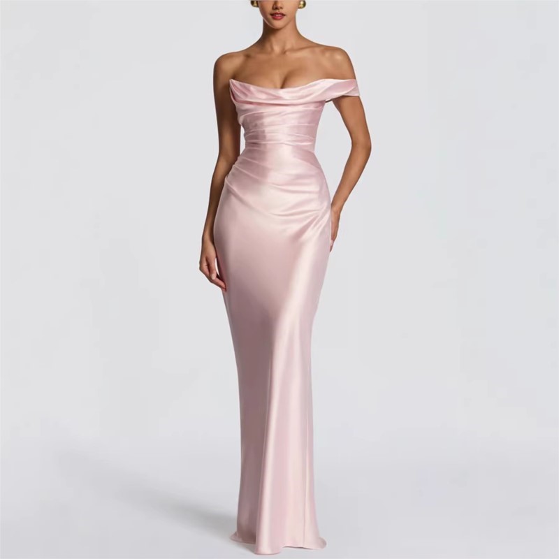 Seksi İnce Saten Elbise Zarif  - Elegant Satin Evening Gown Split incelemesi ve fiyatı