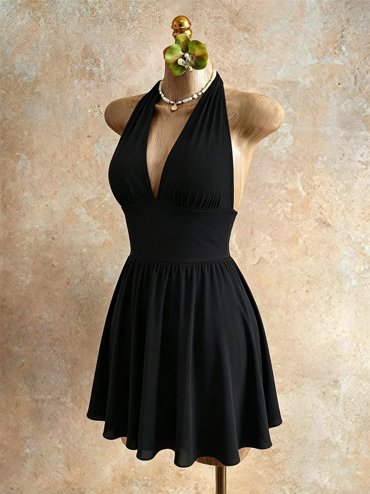 Yazlık Seksi Halter Yaka Sırtı - French Vintage Floral Midi Dress incelemesi ve fiyatı