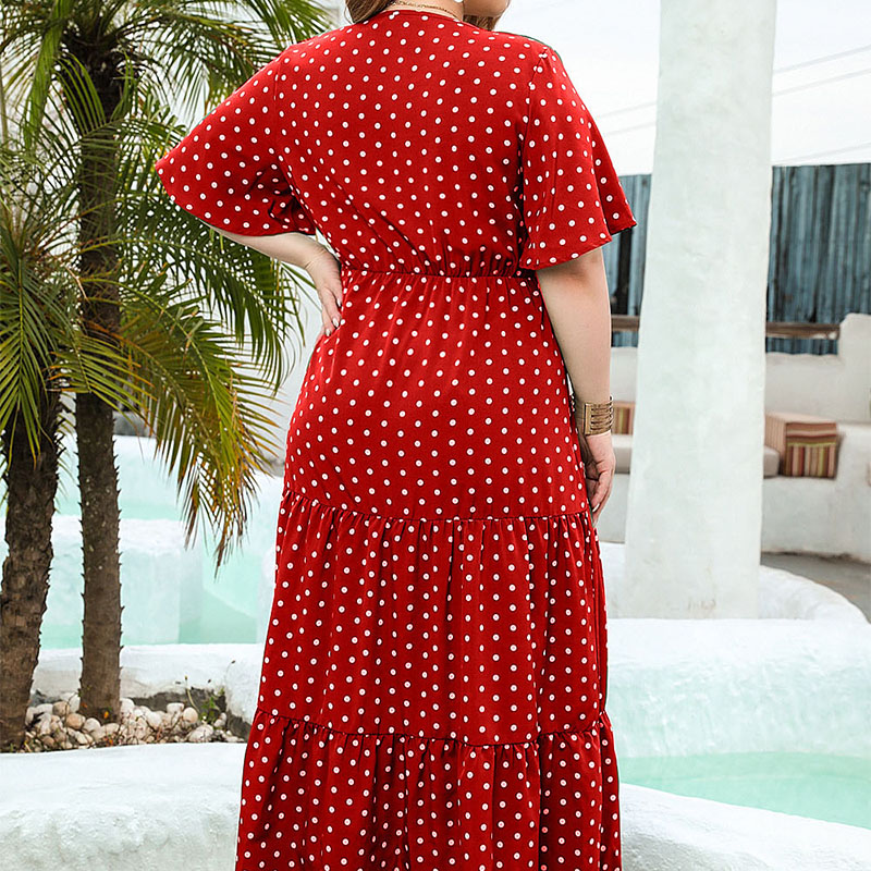 Boho Nokta Baskılı V Yaka Kadı - Boho Summer Beach Maxi Dress incelemesi ve fiyatı